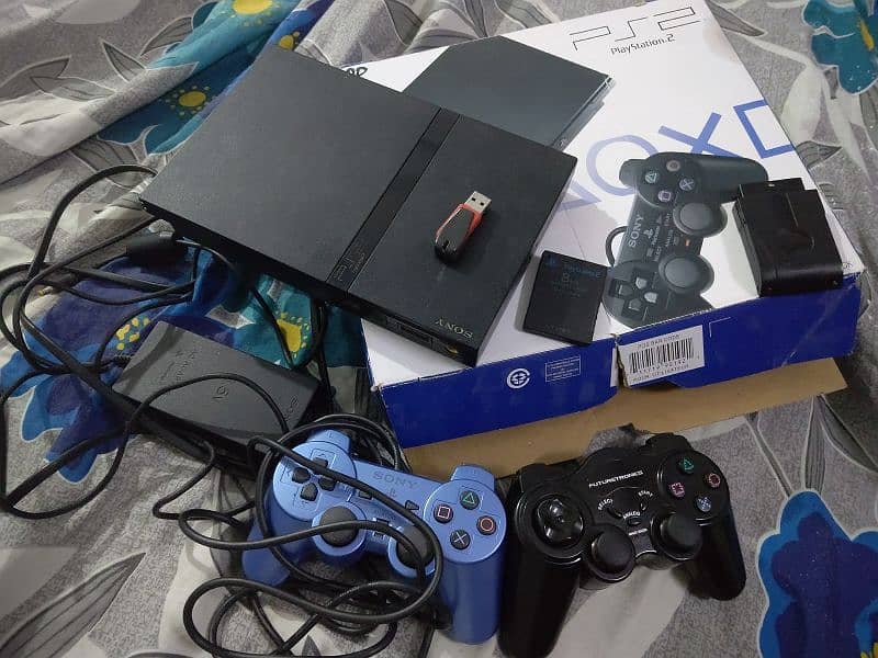 Playstation 2 with Wireless Controller Games 64gb 0