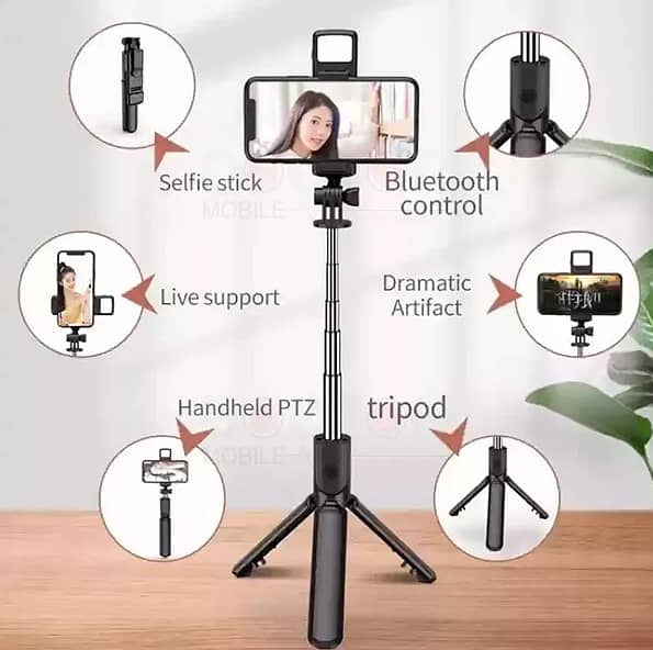 4 in 1 Multifunctional Bluetooth Extendable Selfie Sticks 3