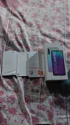 Redmi Note 8 with box and charger