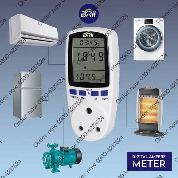 220V AC EU Digital LCD Power Meter Watt Socket Kwh Energy Meter 0