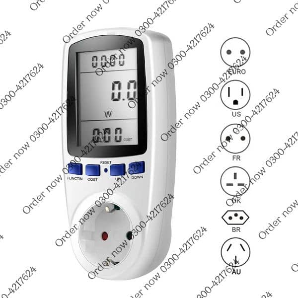 220V AC EU Digital LCD Power Meter Watt Socket Kwh Energy Meter 4