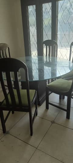 Designer Glass Dinning Table with Chairs