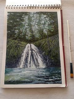 waterfall painting