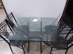 Iron Rod Dinning Table with 5 chairs 03333250806 Contact
