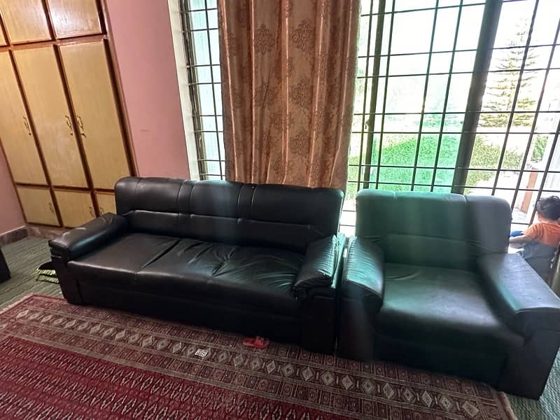 3 seater 2 sofas and 3 single sofas. 6