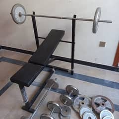 Bench rod dumbbells plate