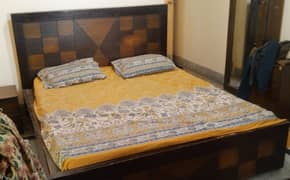 double bed set wood