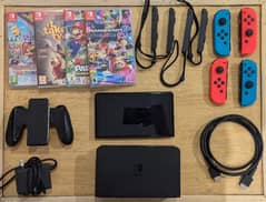 Nintendo Switch OLED + 2 Joycons + Box - Red/Blue