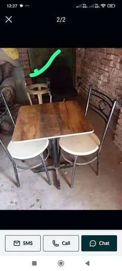 Dinning table with 2 chairs in good condition for sale