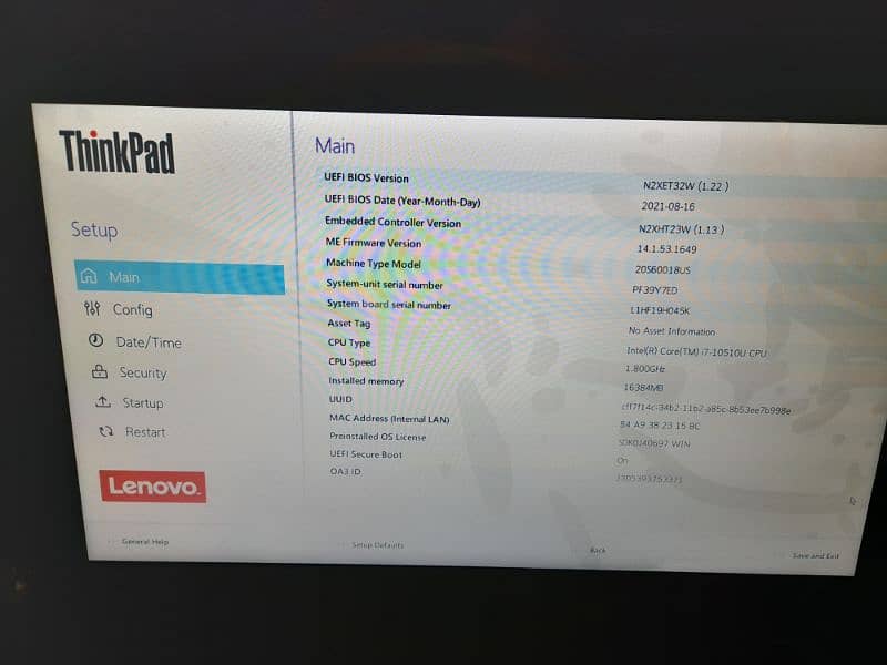 Lenovo thinkpad T15 Ci7-10th generation 256gb ssd 16gb ram 15.6 FHDLed 1