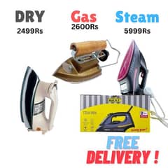 Electric Dry iron , Gas iron and electric steam iron