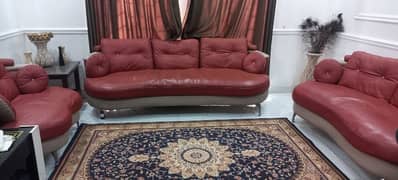 sofa set 3 2 1 leather poshish New condition 03224342554