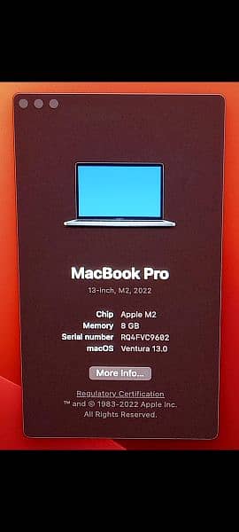 MacBook Pro M2 2022 MNEH3LL/A 8GB 256GB 13" Display 1