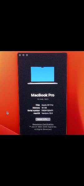 MacBook M1 Pro 2021 16GB 512GB 16 Inch MK183 2