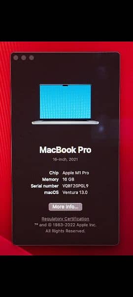 MacBook M1 Pro 2021 16GB 1TB 16.2 Inch MK193LL/A 5