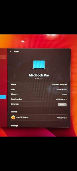 MacBook M1 Pro 2021 16GB 1TB 16.2 Inch MK193LL/A 6