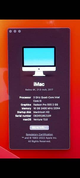 iMac 2017 & 2019 21.5" Retina 4K Display Core i5 2GB & 4GB Graphics 10