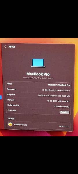 MacBook Pro 2019 Core i5/ i7 8GB/ 16GB 128GB/ 256GB/ 512GB 13" Display 2