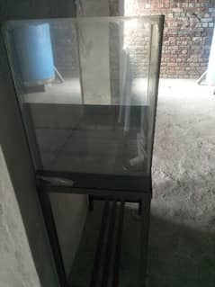 fish tank with iron stand