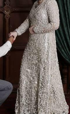Discounted Walima Maxy fully worked with pearls from front to back