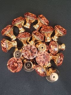 Gold Glass Crystal Dresser/Drawer Knobs