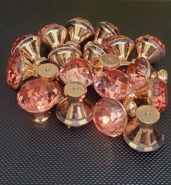 Gold Glass Crystal Dresser/Drawer Knobs 4