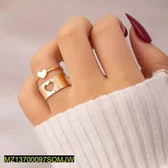 2 Pcs Trendy Couple Heart Rings