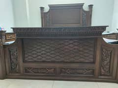 Wooden( shisham) King-size Bed Set For Sale