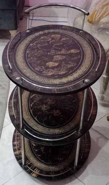 Versace carved  desing tea trolly brand new 4