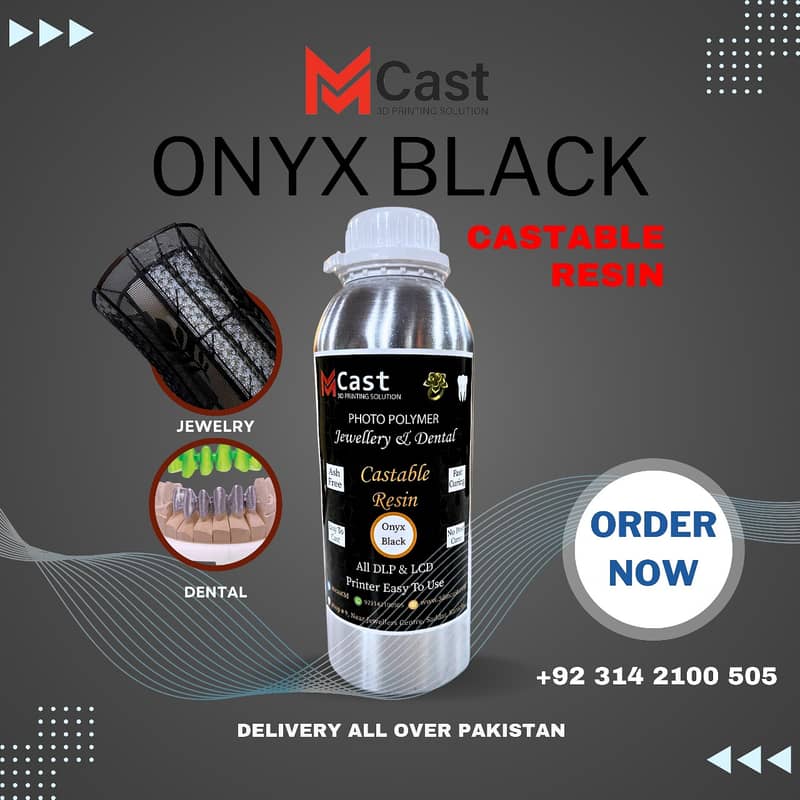 Mcast Onyx Black Castable Resin For 3d Printers 0