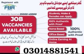 online work available for male and female office and home base