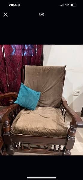 Old wood sofa set 1