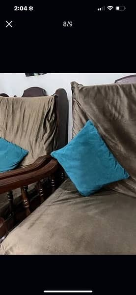 Old wood sofa set 5