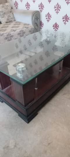 SOFA SET (3+1+1) WITH GLASS TABLE