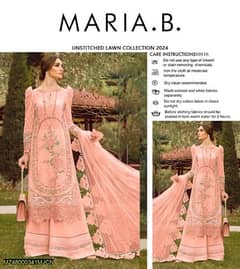 3 Pcs Women's Unstitched Lawn Embroidered Suit