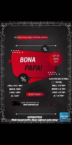 Enjoy The Big Sale Bona Papa 03115657530