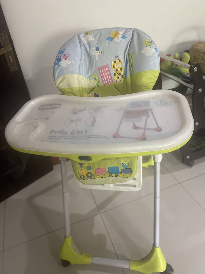 Adjustable baby high chair with wheels ,     Removable tray 7