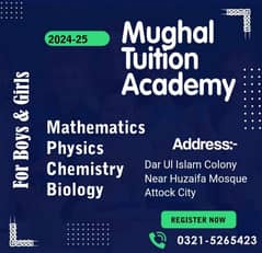 Tuition classes from 1 to FSc