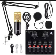 BM 800 condencer microphone with v8 sound card and microphone stand