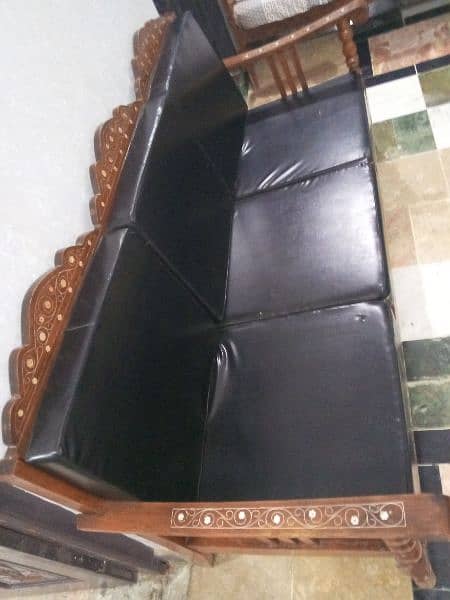 sofa five seater shashm wood excellent condition 2