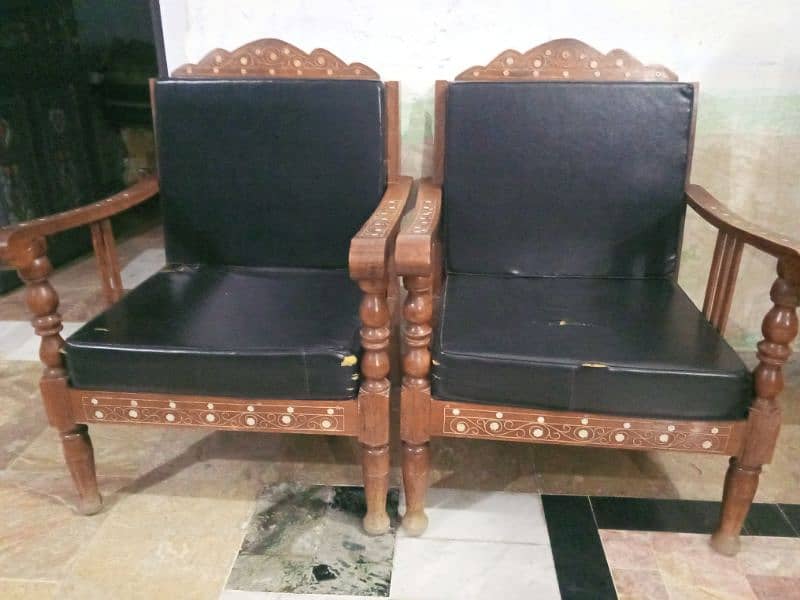 sofa five seater shashm wood excellent condition 3