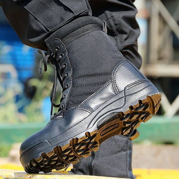 New Black Army, Police, Military Lond Swat Shoes available in Quantity 4