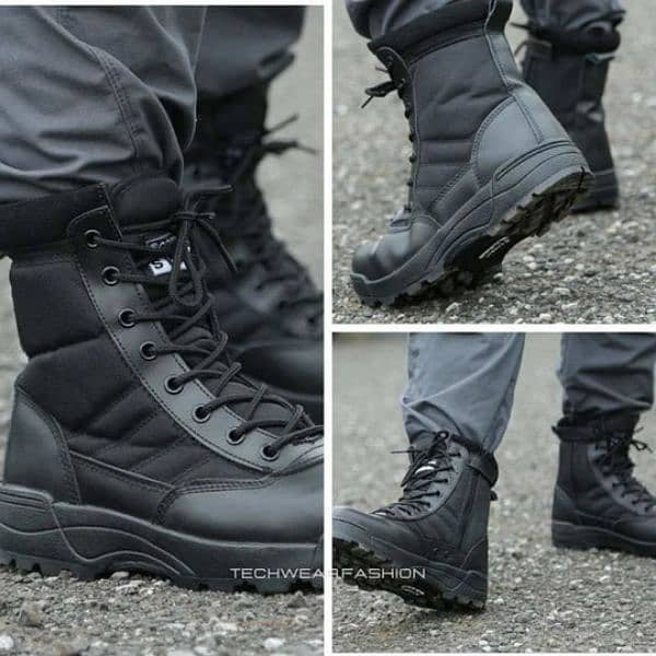 New Black Army, Police, Military Lond Swat Shoes available in Quantity 5