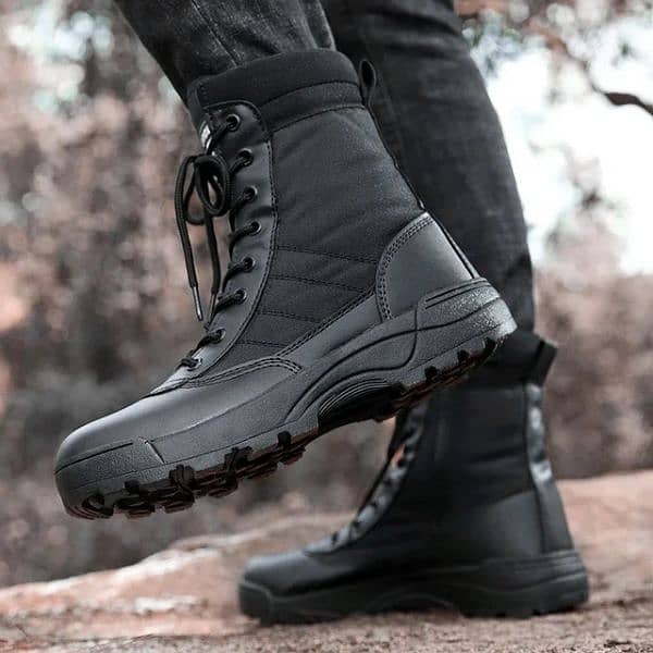 New Black Army, Police, Military Lond Swat Shoes available in Quantity 6