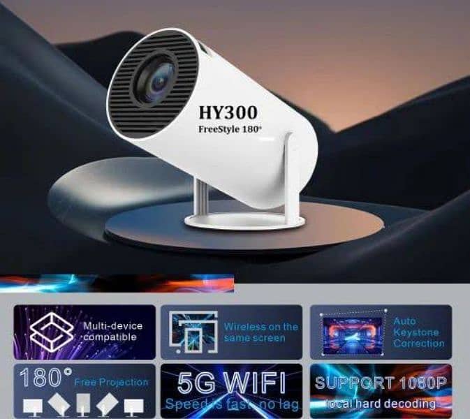 Smart Android portable projectors HY300 HY320 P30 HY350 home theater 4