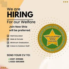 Hiring Male & Female for NGO