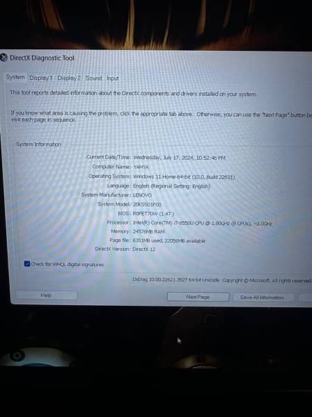 Lenovo E580 i7 8 Generation 1