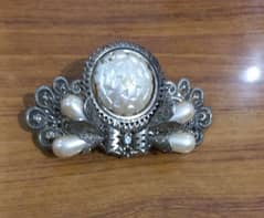 Antique Pearl Hair Clip + free hair stick.