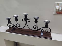 candle stand ( wooden and wrought iron) 0