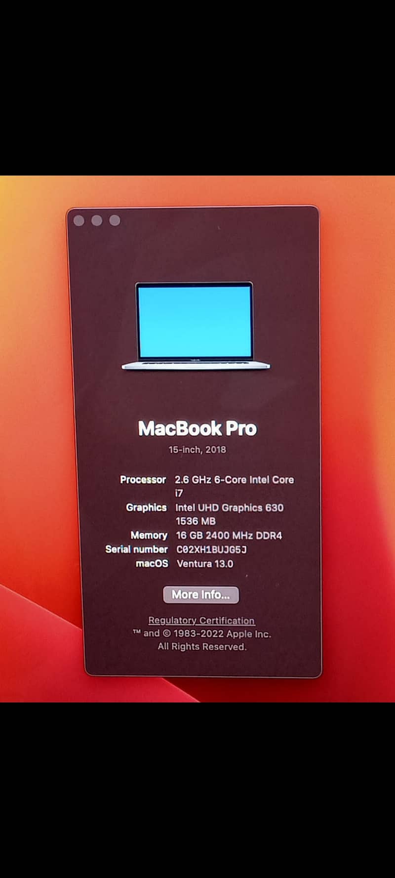 MacBook Pro 2018 & 2019 15" Display with 4GB Graphics 5